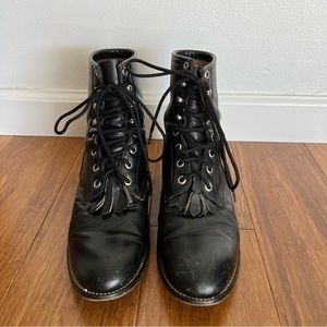 Vintage Justin boots leather combat boots